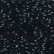 Miyuki Bugle Beads Stäbchen gedreht 6mm 0401 Black ca10gr